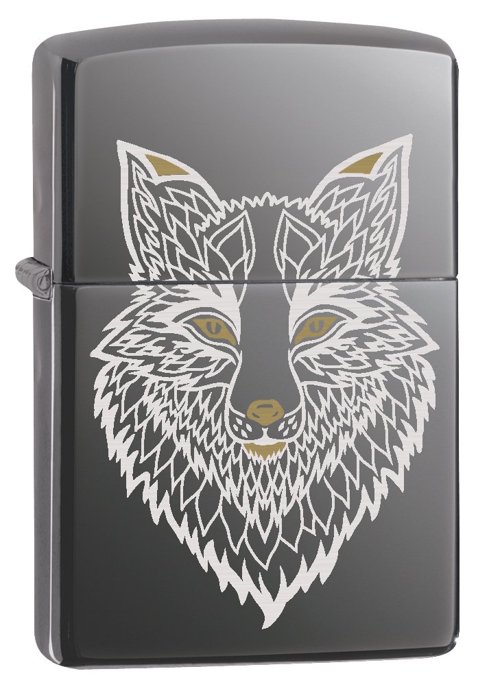 Amazon.com: Zippo Lighter: Engraved Fox - Black Ice 78108 : Health